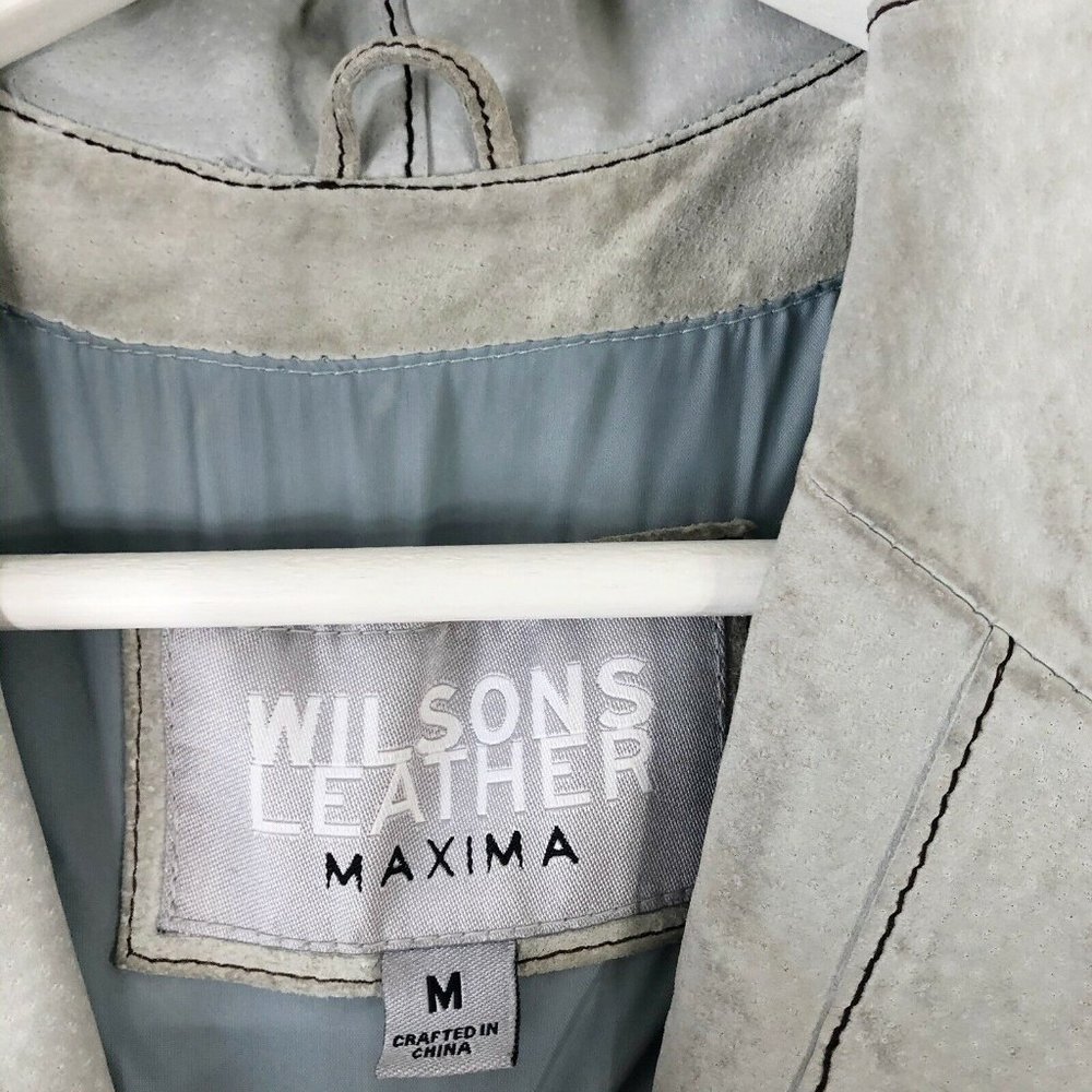 Wilson'ssuede Leather Jacket M Patchwork Trench - image 7